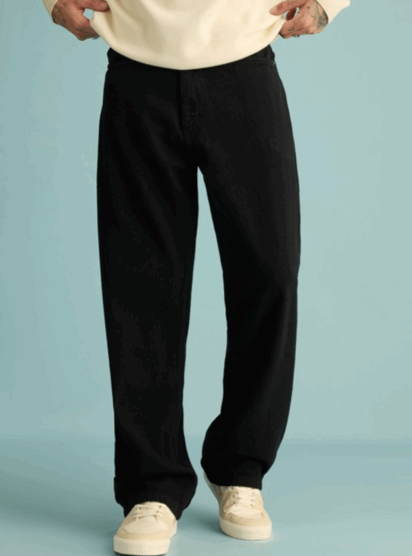 Men Relaxed Fit Straight High-Rise Pure Cotton Jeans